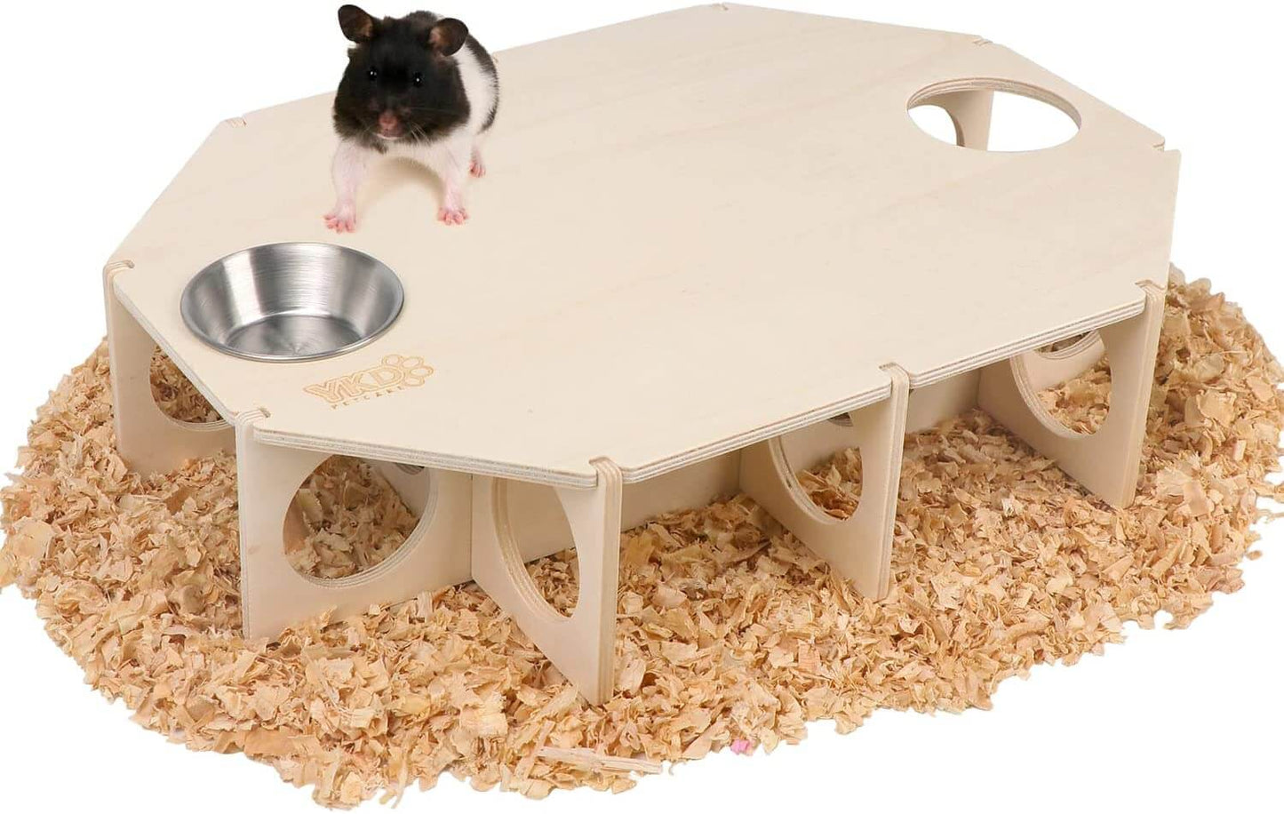 Multi Chamber Hamster House Maze, Natural Wood Small Animals Hideout