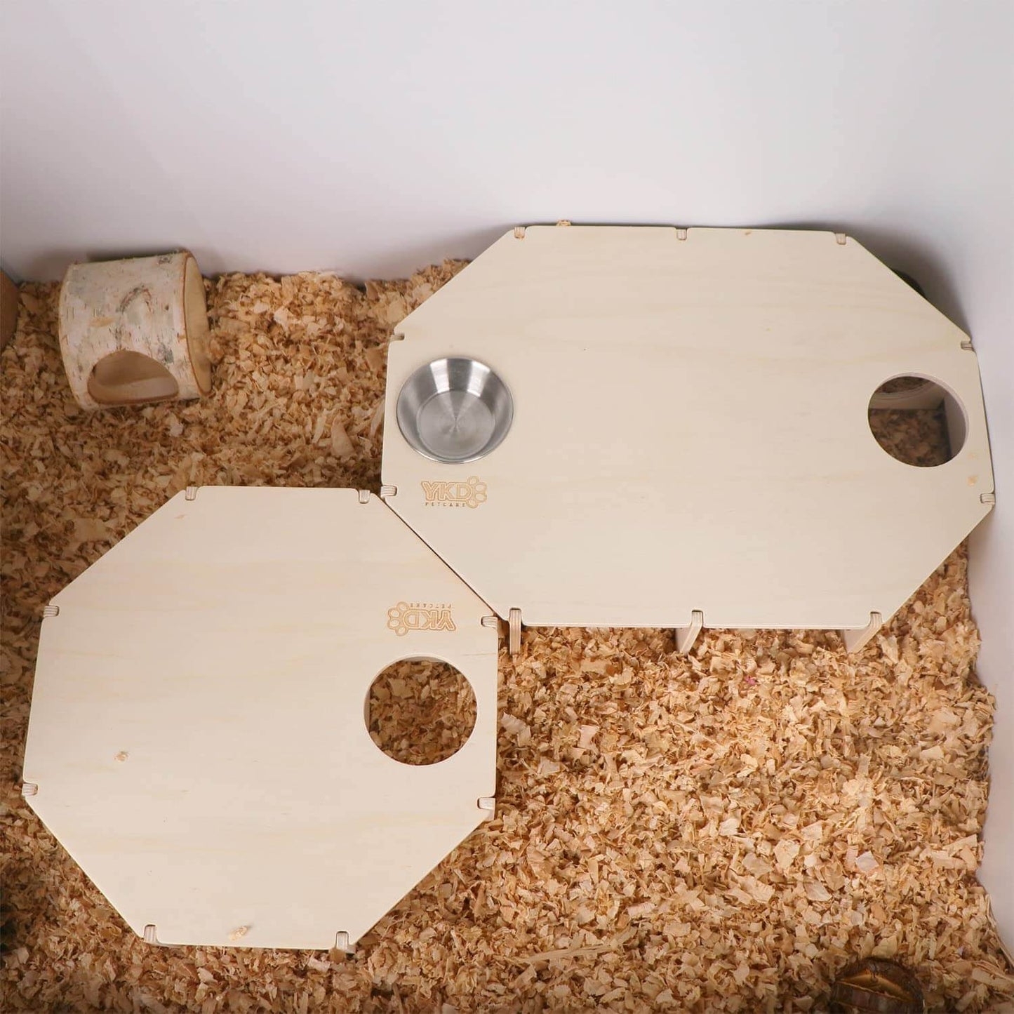 Multi Chamber Hamster House Maze, Natural Wood Small Animals Hideout