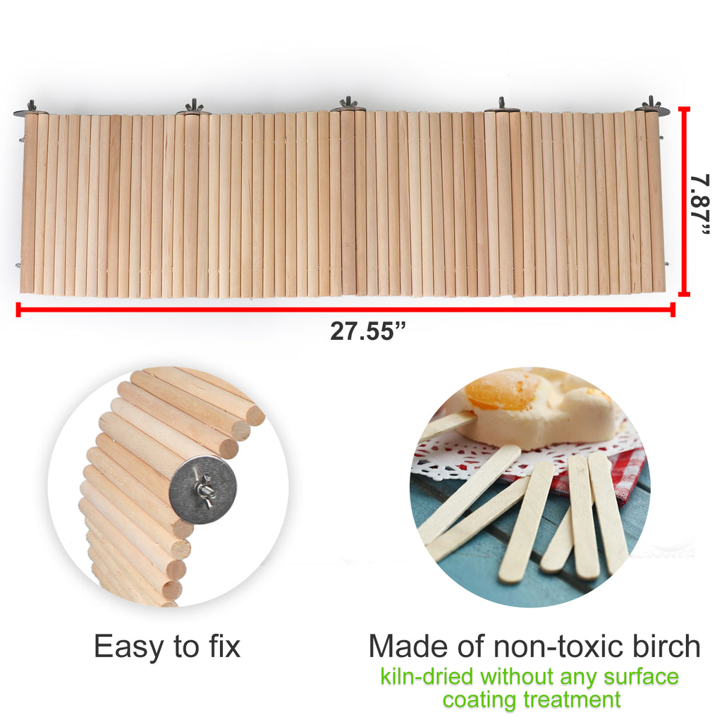 YKD Chinchilla Cage Natural Wood Flexible Platform Toy, Chinchilla Running Wheel Fence, Small Animal Climbing Toys for Chinchilla Guinea Pig Rabbit Hamsters Gerbils Rat and Other Small Animals