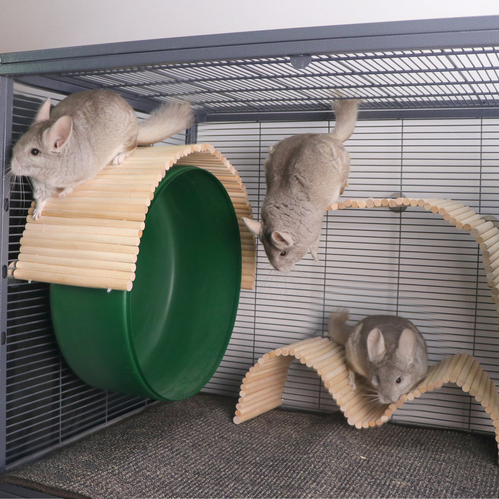 YKD Chinchilla Cage Natural Wood Flexible Platform Toy, Chinchilla Running Wheel Fence, Small Animal Climbing Toys for Chinchilla Guinea Pig Rabbit Hamsters Gerbils Rat and Other Small Animals