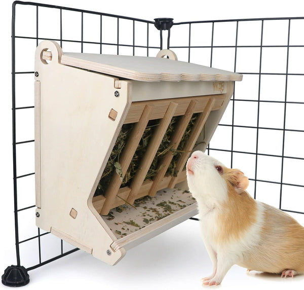Hanging Wooden Hay Feeder for Rabbits, Guinea Pigs, and Chinchillas