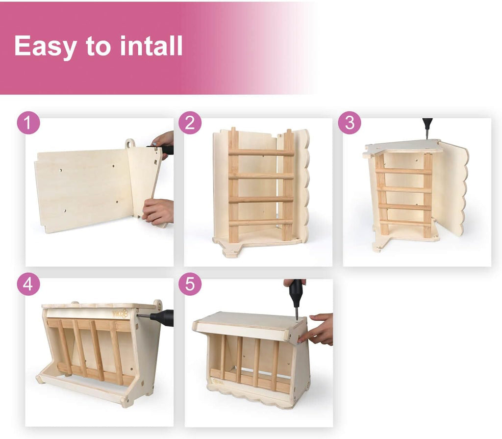 Hanging Wooden Hay Feeder for Rabbits, Guinea Pigs, and Chinchillas