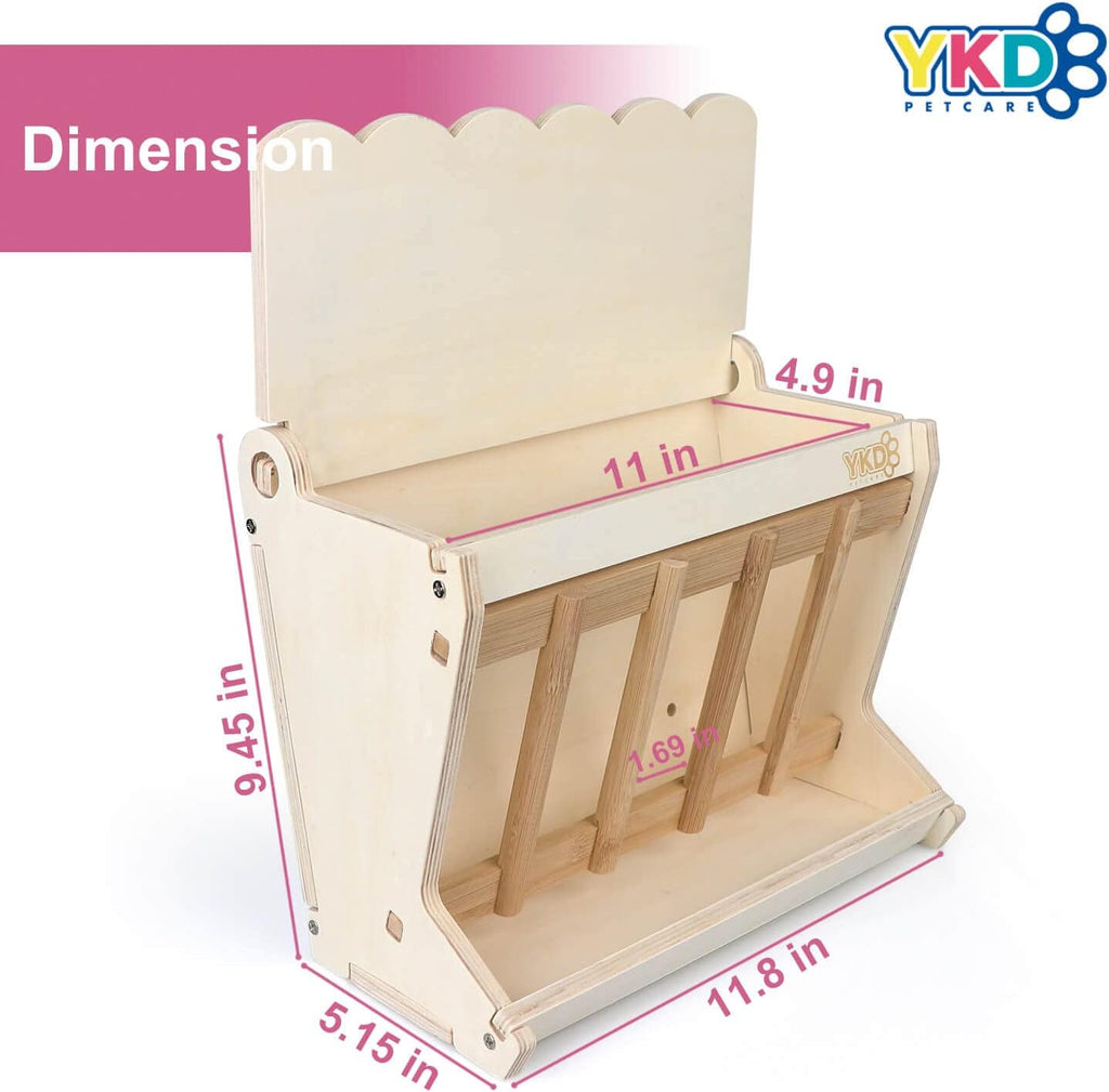 Hanging Wooden Hay Feeder for Rabbits, Guinea Pigs, and Chinchillas