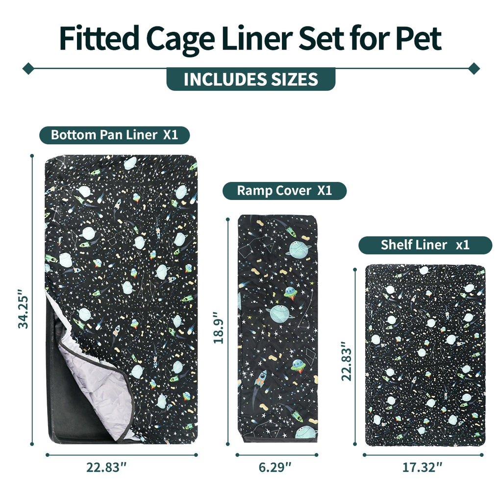 YKD Fitted Liners for Ferret Nation, Critter Nation Cage Accessories Kit, for Ferrets, Chinchillas, Rats, Fancy Rat & Other Small Animals