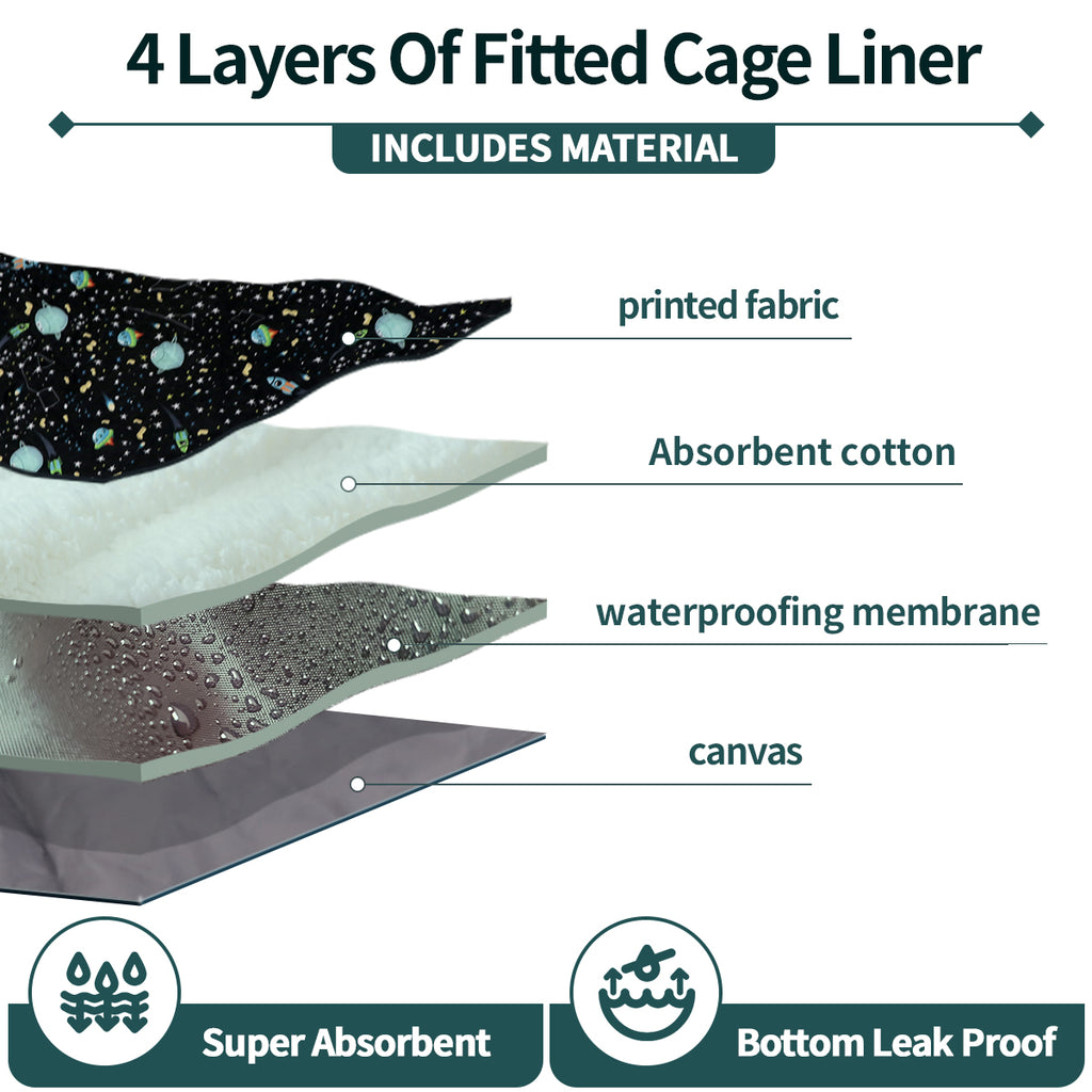 YKD Fitted Liners for Ferret Nation, Critter Nation Cage Accessories Kit, for Ferrets, Chinchillas, Rats, Fancy Rat & Other Small Animals