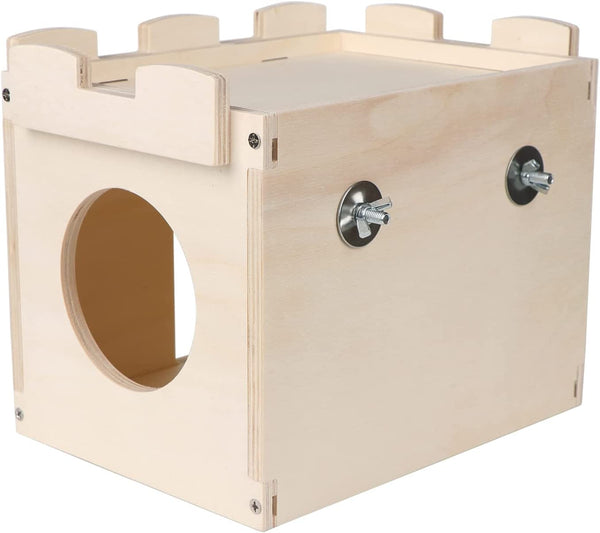 YKD Castle Wooden Hideout for Chinchilla Guinea Pig,Chinchilla,Hamster