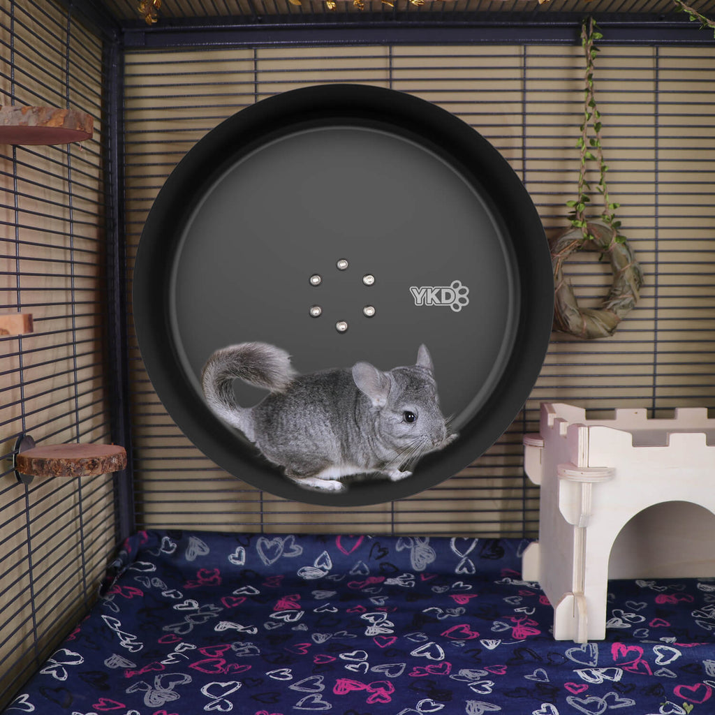 15" YKD Chinchilla Exercise Spinning Wheel, Small Animals Habitat Accessory