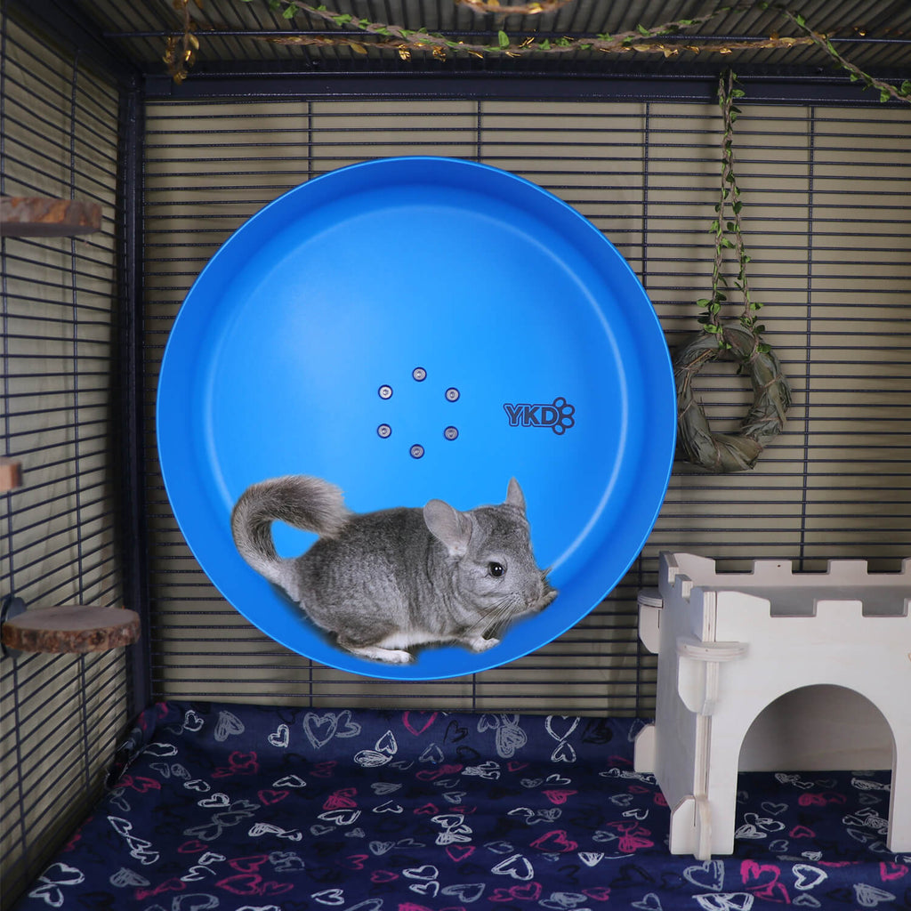 15" YKD Chinchilla Exercise Spinning Wheel, Small Animals Habitat Accessory