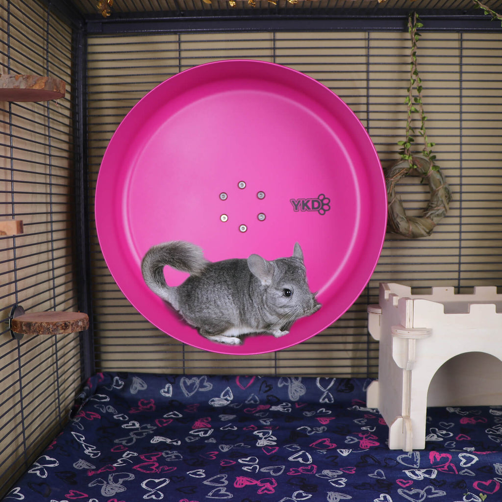 15" YKD Chinchilla Exercise Spinning Wheel, Small Animals Habitat Accessory
