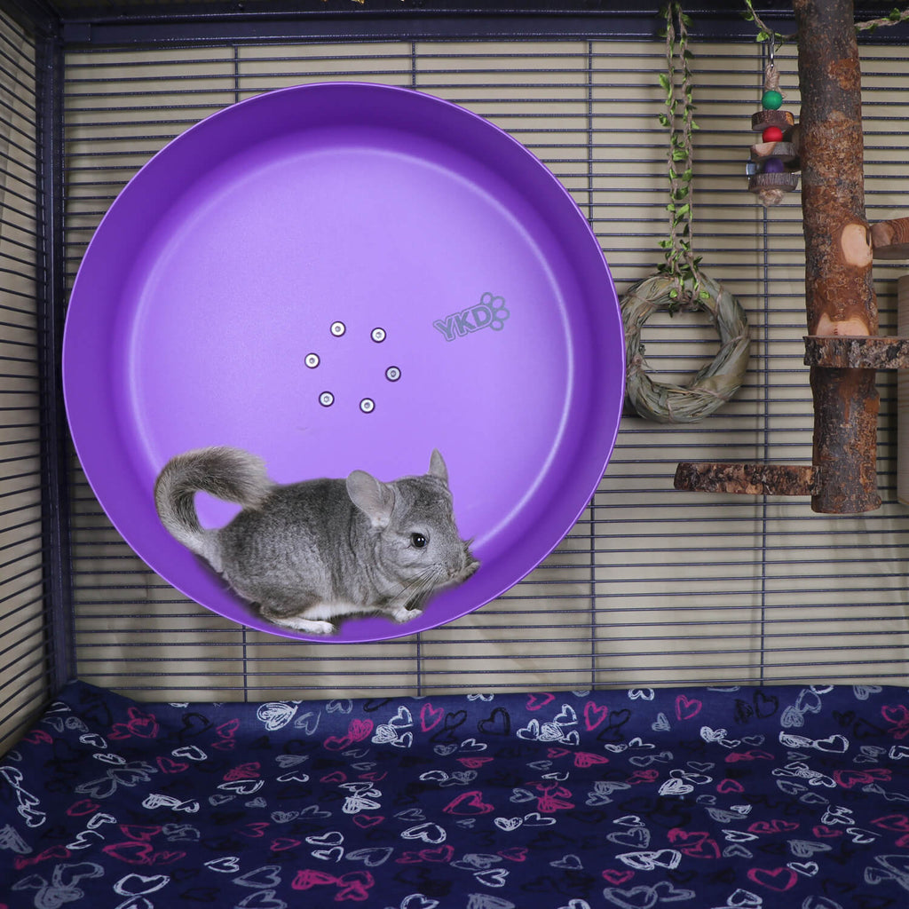 15" YKD Chinchilla Exercise Spinning Wheel, Small Animals Habitat Accessory
