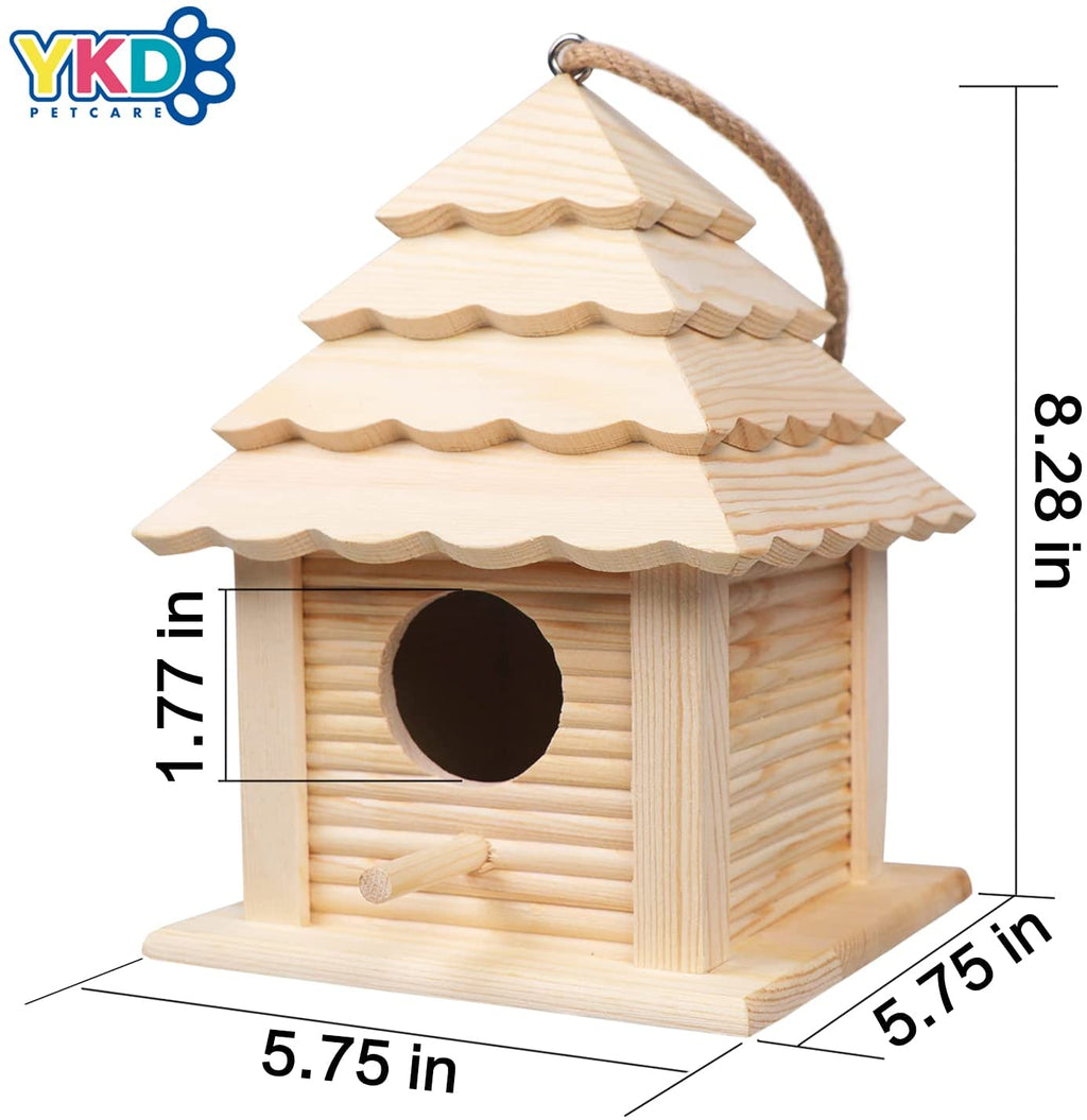 Wooden Garden Birdhouse for Finch Bluebird Cardinals